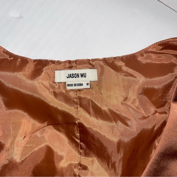 Jason Wu Vest Women's Medium Copper Bronze Sleeveless Blouse Satin Button - Picture 6 of 7